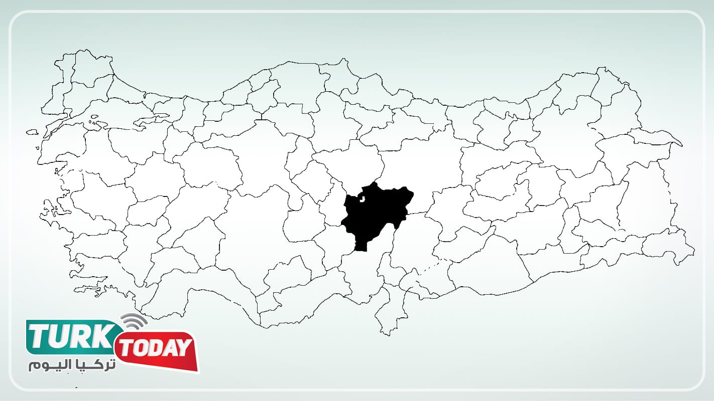 موقع ولاية قيصري بالنسبة لتركيا